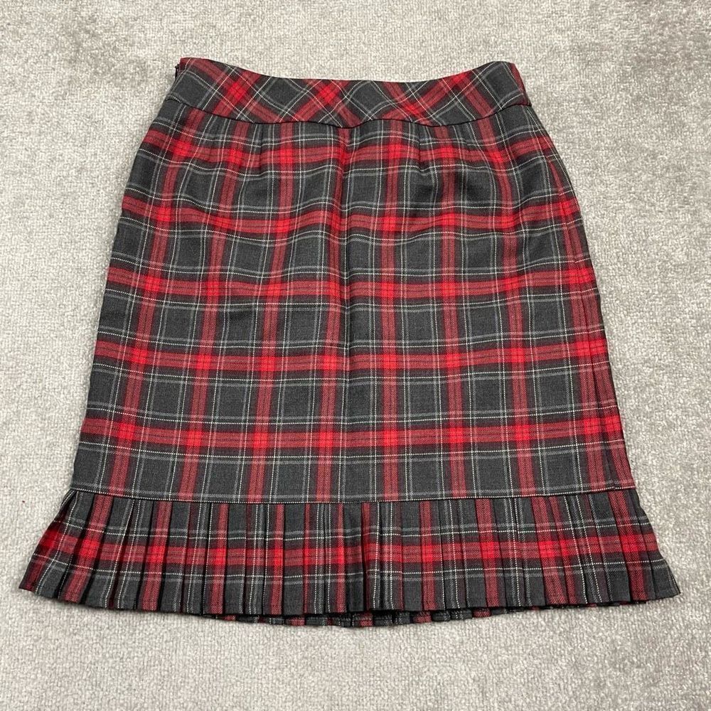 Vintage Pendleton Women’s Size 10 Red Black Buffalo Plaid Knee Length Skirt - Picture 3 of 4